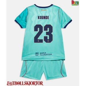 Barcelona Jules Kounde #23 Tredje Kläder Barn 2026-27 Kortärmad (+ Korta byxor)